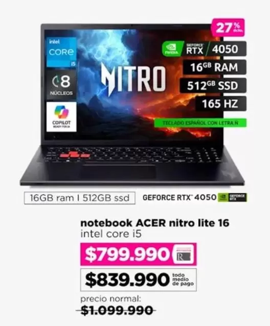 Acer - Notebook Nitro Lite 16 Intel Core I5