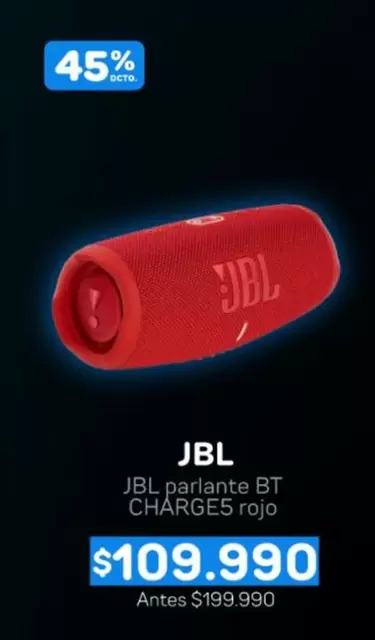 JBL -  parlante BT charge5 rojo