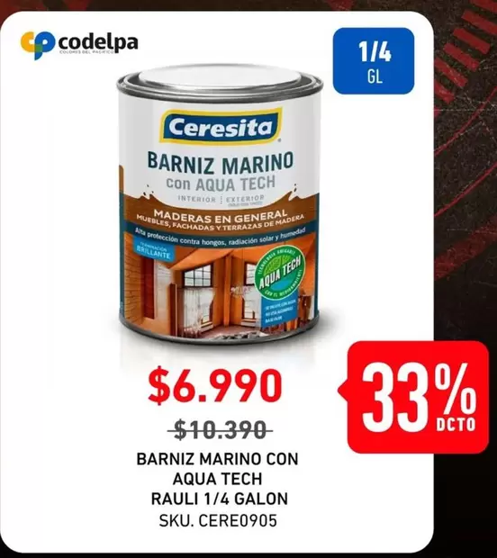 Ceresita - Barniz Marino Con Agua Tech
