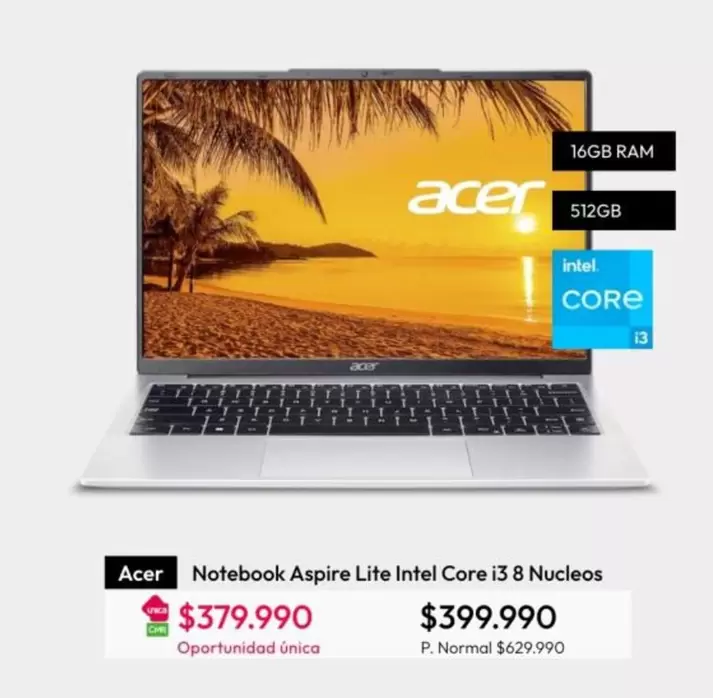 Acer - Notebook Aspire Lite Intel Core I3 8 Nucleos