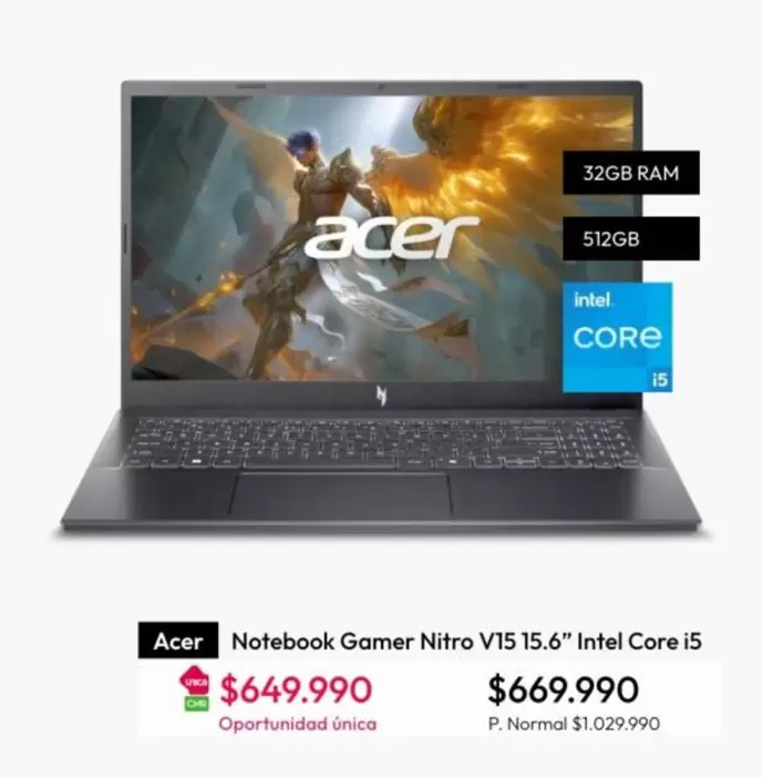 Acer - Notebook Gamer Nitro V15 15.6" Intel Core I5