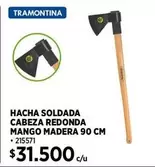 Tramontina - Hacha Soldada Cabeza Redonda Mango Madera 90 Cm