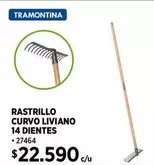 Tramontina - Rastrillo Curvo Liviano 14 Dientes