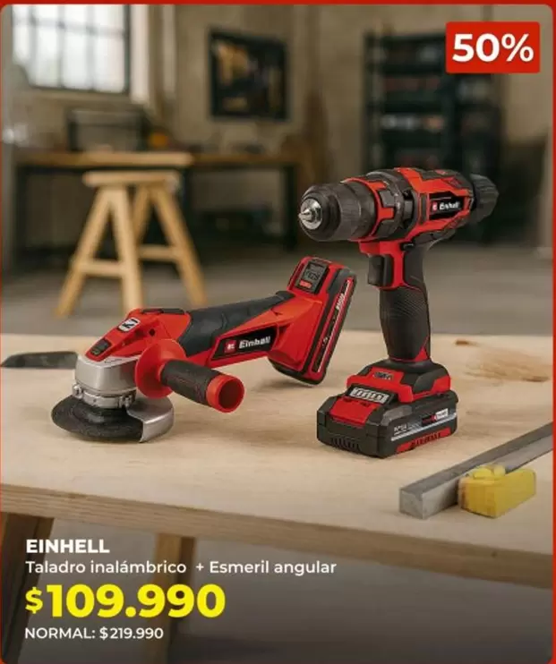 Einhell - Taladro Inalámbrico + Esmeril Angular