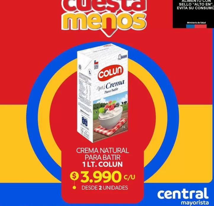 Colun - Crema Natural Para Batir