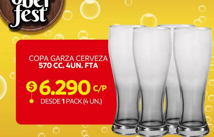 Copa Garza Cerveza 570 Cc. 4un. Fta