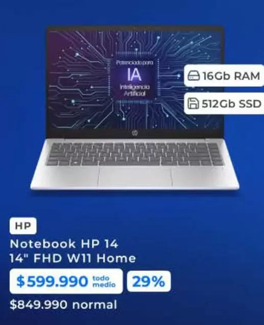 HP - Notebook 14 14" FHD W11 Home