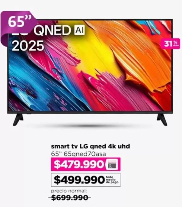 LG - Smart Tv Qned 4k Uhd 65" 65aned70asa