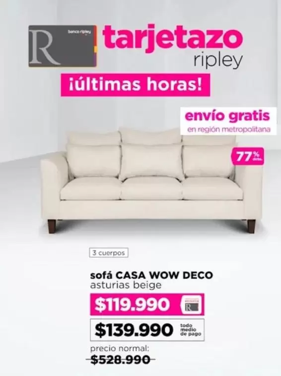 Sofá Casa Wow Deco Asturins Beige