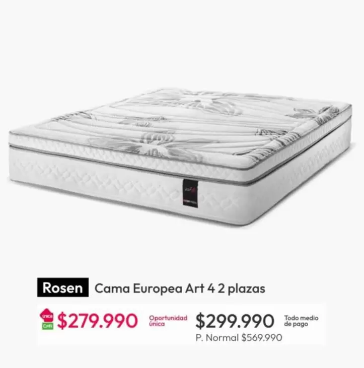 Rosen - Cama Europea Art 4 Plazas