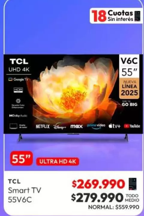 TCL - Smart Tv 55v6c
