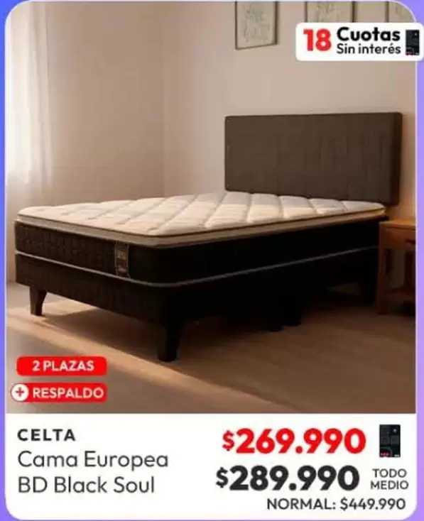 Celta - Cama Europea Bd Black Soul