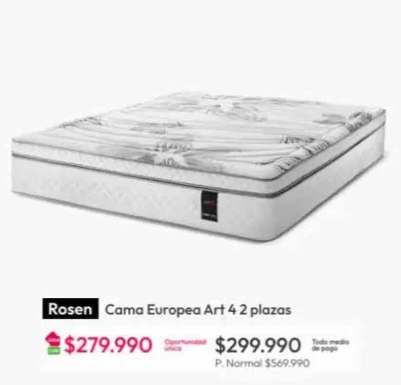 Rosen - Cama Europea Art 4 Plazas