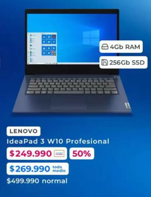 Lenovo - IdeaPad 3 W10 Profesional