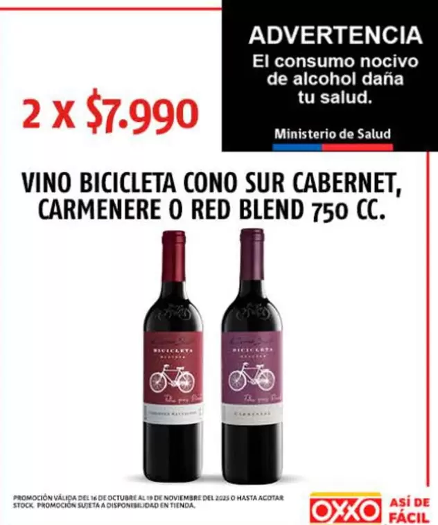 Carmenere - Vino Bicicleta Cono Sur Cabernet,  O Red Blend