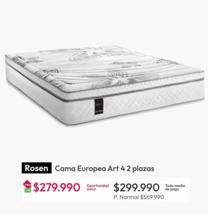 Rosen - Cama Europea Art 4 2 Plazas