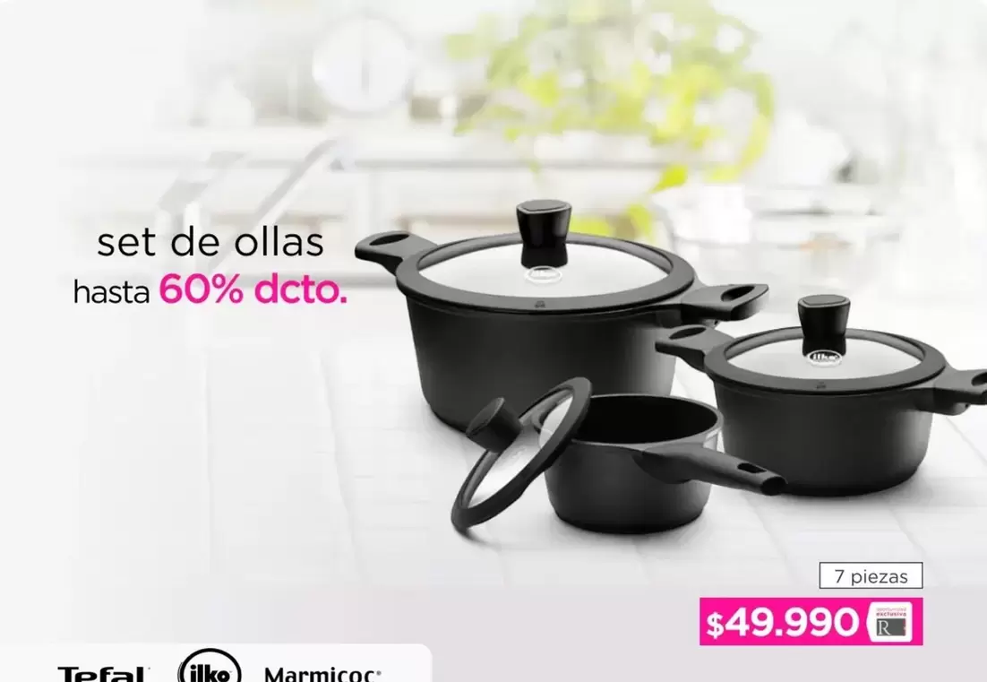 Tefal - Set De Ollas Hasta 60% Dcto