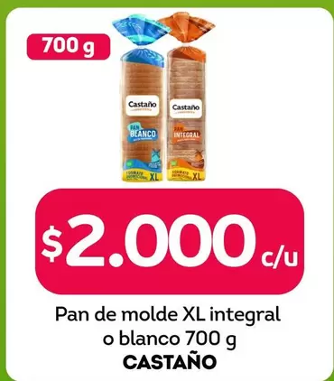 Castaño - Pan De Molde Xl Integral O Blanco
