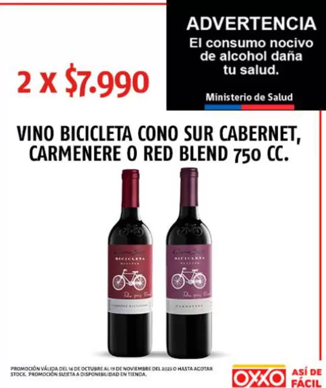 Carmenere - Vino Bicicleta Cono Sur Cabernet,  O Red Blend