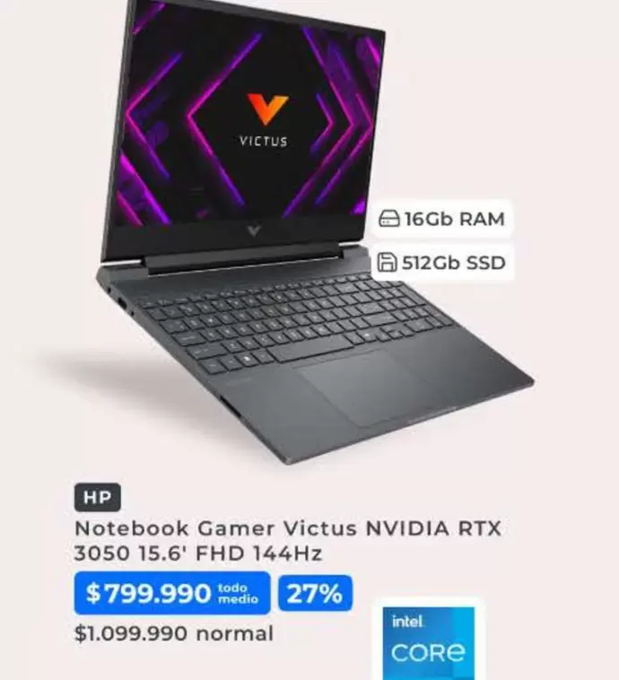HP - Notebook Gamer NVIDIA RTX 3050 15.6" FHD 144Hz