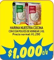 Harina Nuestra Cocina Con O Sin Polvos De Hornear