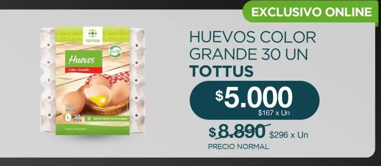 Tottus - Huevos Color Grande 30 Un