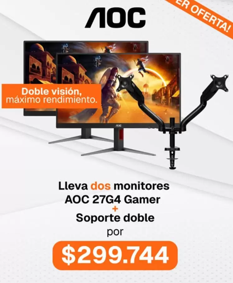 AOC -  27G4 Gamer Soporte Doble