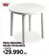 Rey - Mesa Redonda 80x80 Cm Blanco