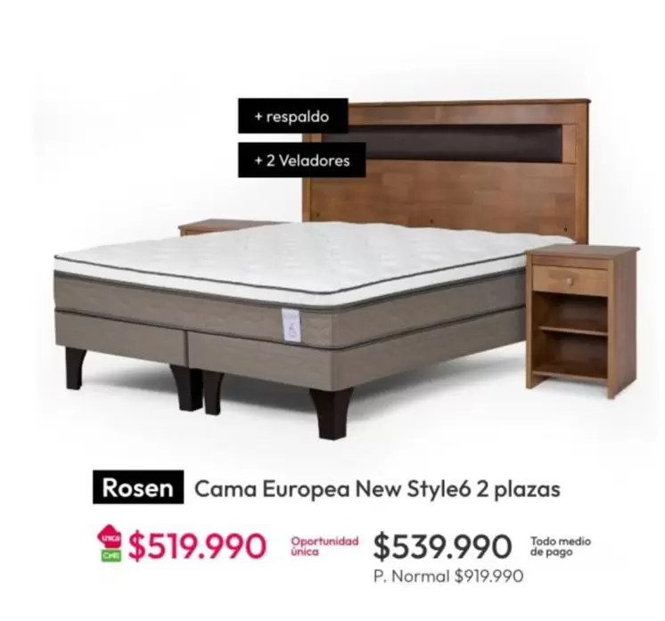 Rosen - Cama Europea New Style6 2 Plazas
