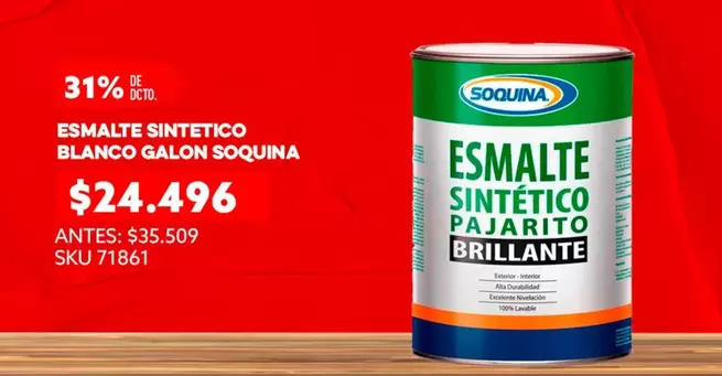 Soquina - Esmalte Bluetooth Blanco Galon