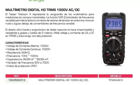 Multimetro Digital Hd Hd Trans 1000v Ac/dc
