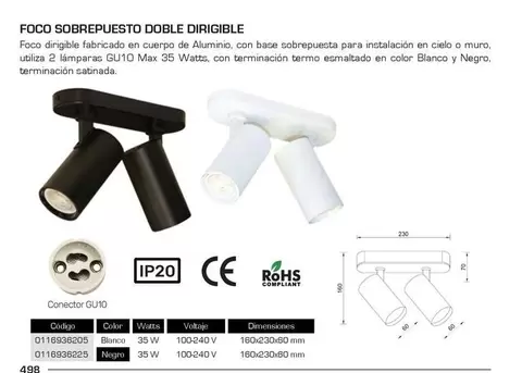 Foco Sobrepiusto Doble Di Agricible