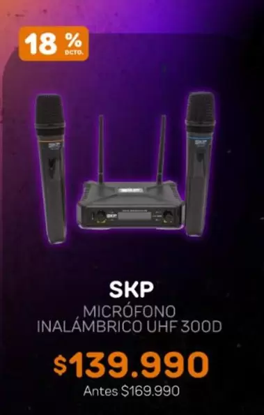 Microfono Inalámbrico UHF 300D