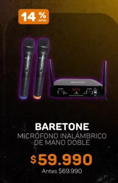 Micrófono Inalámbrico De Mano Doble