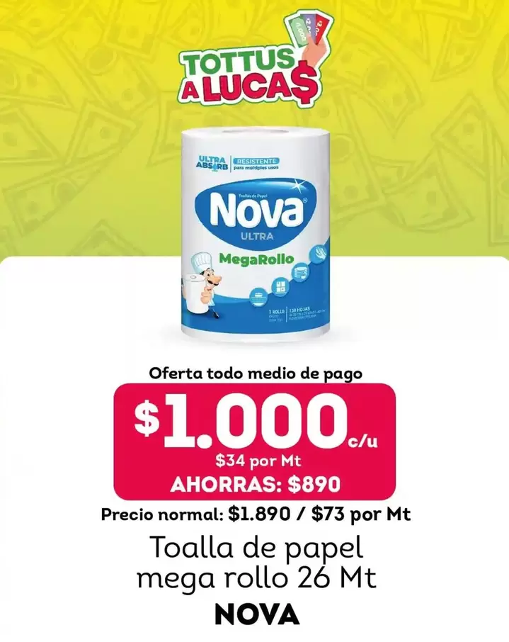 Nova - Toalla De Papel Mega Rollo