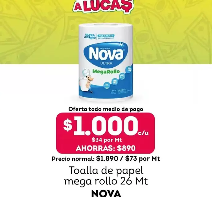 Nova - Toalla De Papel Mega Rollo