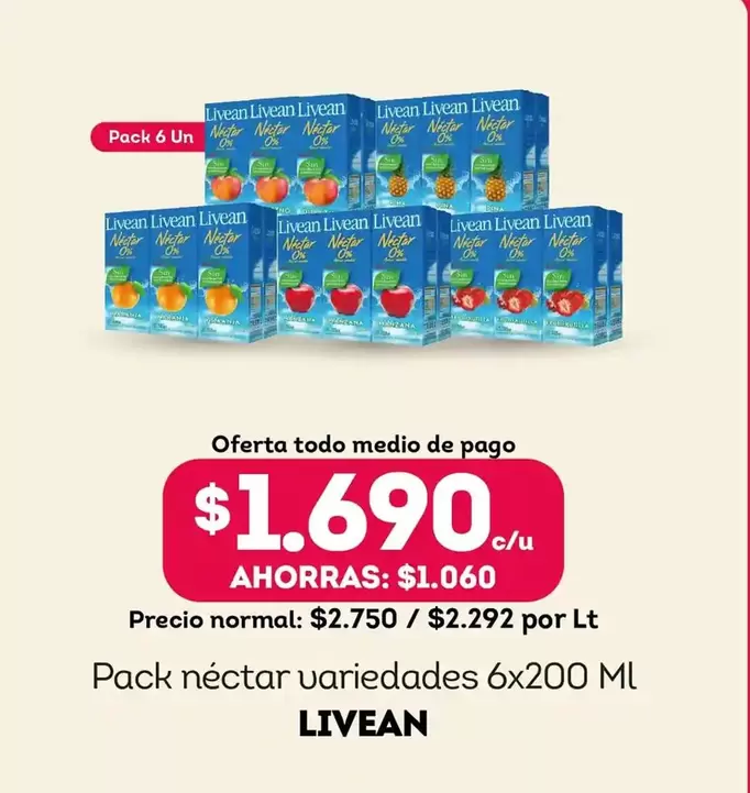 Livean - Pack Nectar Variedades 6x200 Ml