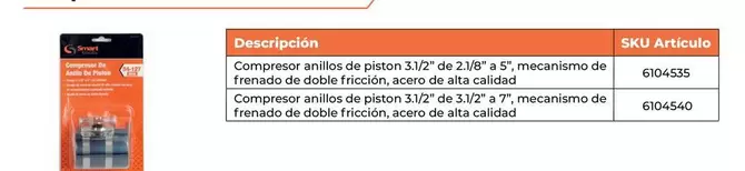 SMART TOOLS - Compresas All'illo De Piston