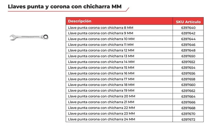 Corona - Llaves Punta Y  Con Chicharra Mm