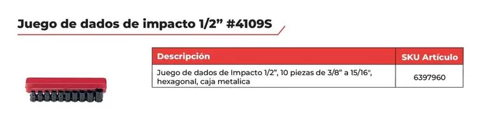 Juego De Dados De Impacto 1/2"