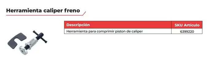 Herramienta Caliper Freno