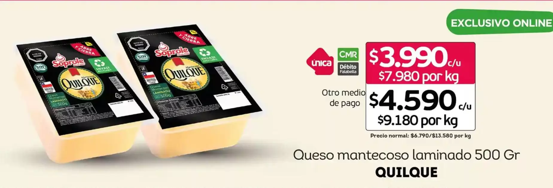 Soprole - Queso Mantecoso Laminado