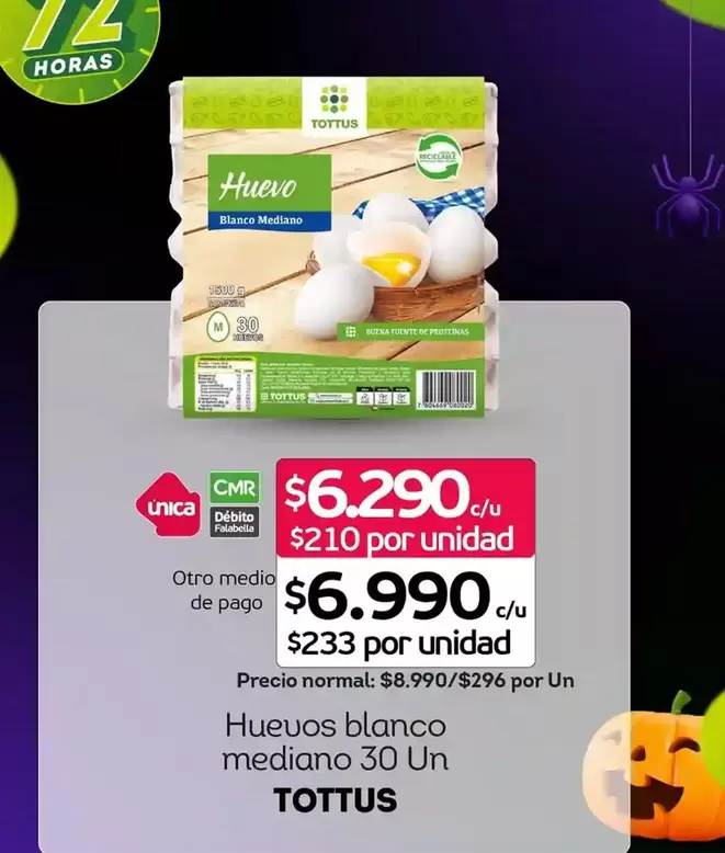 Tottus - Huevos Blanco Mediano