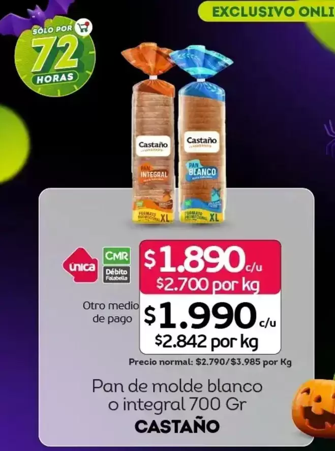 Castaño - Pan De Molde Blanco O Integral