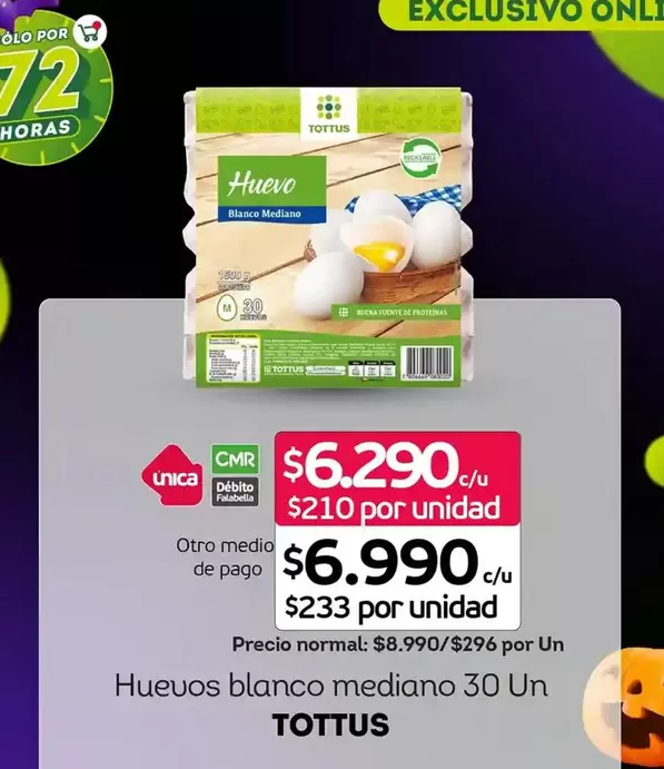 Tottus - Huevos Blanco Mediano