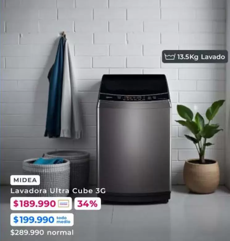 Midea - Lavadora Ultra Cube 3G