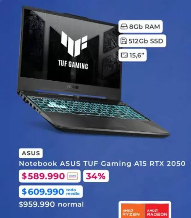 Asus - Notebook Tuf Gaming A15 Rtx 2050