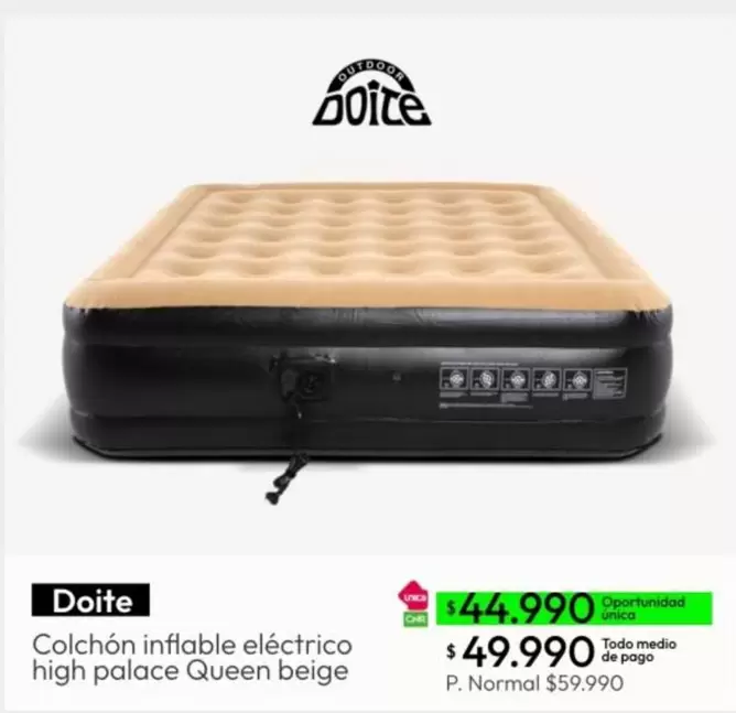 Doite - Colchón Inflable Eléctrico High Palace Queen Beige
