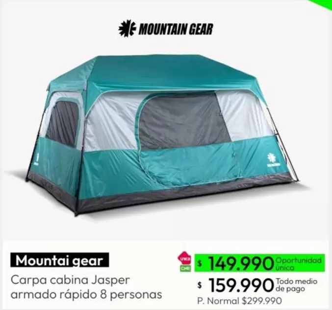 Gear - Carpa Cabina Jasper Armado Rapido 8 Personas