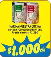 Harina Nuestra Cocina Con O Sin Polvos De Hornear